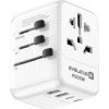 Evelatus Universal  35W World Travel Adapter 1PD&2Type-C&2USB Charger White