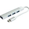 RoGer USB-C HUB 3xUSB2.0  / 1xUSB3.0 5Gbps / sudrabs