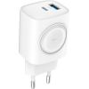Evelatus   2 in 1 Charger 20W Max USB-C+USB-A:15W Max USB-C+USB-A+Wireless:15W+2W 17W Max White