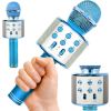 Goodbuy karaoke mikrofons ar iebūvētu bluetooth skaļruni | 3W | aux | balss modulators | USB | Micro SD zils