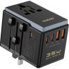 Dudao   Dudao A35Pro 35W EU / UK / AUS / US / JP travel adapter 3x USB-C 2x USB-A - black
