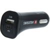 Swissten Power Delivery Auto Lādētājs 12 / 24V / 2.4A / 30W + Micro USB vads 1.5m