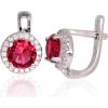 Серебряные серьги на английском замке #2202953(PRh-Gr)_CZ+CZ-RO, Серебро 925°, родий (покрытие), Цирконы, 2.3 гр.