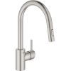 Grohe virtuves izlietnes maisītājs ar izvelkamu dušu Concetto, supersteel
