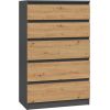 Top E Shop Topeshop M5 ANTRACYT/ARTISAN chest of drawers
