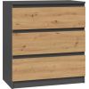 Top E Shop Topeshop M3 ANTRACYT/ARTISAN chest of drawers