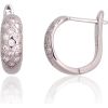 Серебряные серьги на английском замке #2203759(PRh-Gr)_CZ, Серебро 925°, родий (покрытие), Цирконы, 3.9 гр.