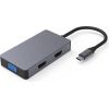 Extradigital Adapter USB Type-C - 2x HDMI, 1x VGA, 1x USB Type-A, 1x USB Type-C PD60W