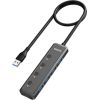 HUB 5in1 MOKiN USB-A3.0 to 4xUSB-A + 1xUSB-C DC (black)