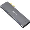 HUB 6in2 MOKiN USB-C for Macbook 3xUSB-A 1xUSB-C 1xSD/MicroSD (silver)