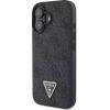 Guess Apple  iPhone 16 PU 4G Strass Triangle Metal Logo Case Black