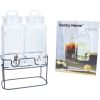 Glass jar TWIN 2x2,3L, with a stand