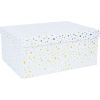 Kaste DIANA-7, ar vāku 25x18xH10,5cm, balts/zelts