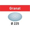 Smilšpapīrs ekscentra slīpmašīnai Festool Granat STF D225/128; Ø225 mm; P180; 25 gab.