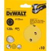 Smilšpapīrs DeWalt DT3105-QZ; K120; 125 mm; 10 gab.