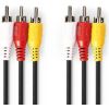 Nedis Kompozītvideo kabelis 3x RCA Male - 3x RCA Male 1,5 m melns