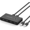 Ugreen   [ON RETURN] Ugreen switch box HUB switch 4x USB 2.0 USB splitter for two computers black (30767)