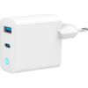 Lādētājs Gembird USB Type-C + USB Type-A 45W LED White