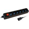 Techly Power Strip 6 Sockets Black with VDE Plug IUPS-PCP-6V