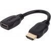 Manhattan HDMI with Ethernet Extension Cable, 4K@60Hz (Premium High Speed), Male to Female, Cable 20cm, Black, Ultra HD 4k x 2k, Fully Shielded, Gold Plated Contacts, Lifetime Warranty, Polybag