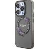 Guess PC|TPU Flowers Ring Glossy Logo MagSafe Case for iPhone 15 Pro Black