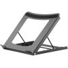 Manhattan Laptop and Tablet Stand, Adjustable (5 positions), Suitable for all tablets and laptops up to 15.6", Portable and Lightweight, Steel, Black, Lifetime Warranty