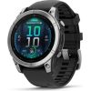 Garmin fenix E 47mm Stainless steel with Black silicone band Viedpulkstenis