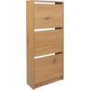 Shoe cabinet AALBORG 49x18xH122cm, oak