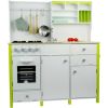 Import Leantoys Wooden Kitchen with an Oven and Accessories Green-White