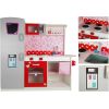 Import Leantoys Wooden Kitchen Jolie Pink/White - With Fridge And Microwave