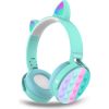 Goodbuy bezvadu austiņas bērniem | Bluetooth 5.0 | LED kaķu ausis | POP IT | zilas