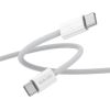 JBL Jellico IP15 Pīta auduma iPhone 15 / 16 USB-C uz USB-C Datu & Ātrās PD 60W uzlādes kabelis 1m Balts