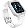 Hurtel -  Protect Strap Band Case Wristband for Apple Watch 7 / 6 / 5 / 4 / 3 / 2 / SE (45 / 44 / 42mm) Case Armor Watch Cover Transparent