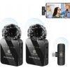 Mikrofon Puluz 2x Bezprzewodowy Mikrofon Krawatowy do Telefonu USB TYPE-C / USB-C Puluz / PU648B