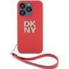 DKNY Apple  DKNY PU Leather Stack Logo Wrist Strap Case for iPhone 15 Pro Red