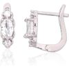 Sudraba auskari ar 'angļu' slēdzēju #2204112(PRh-Gr)_CZ, Sudrabs 925°, rodijs (pārklājums), Cirkoni, 1.6 gr. Ar "angļu" slēdzēju