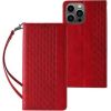 Hurtel -  Magnet Strap Case Case for iPhone 13 Pro Max Pouch Wallet + Mini Lanyard Pendant Red