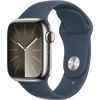 Apple Watch 9 Cellular 41mm Silver Sts/Storm Blue Sport Band S/M