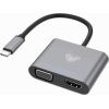 Aula UC-901 2in1 Video Adapteris - Pāreja no USB-C uz Hdmi 4K 30Hz / VGA monitora ligzda