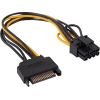 Adapteris ar kabeli Akyga AK-CA-80 PCI-E 6+2pin (m) | SATA (m) 15cm