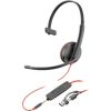 Sennheiser HP Poly Blackwire 5210 Monaural USB-C Headset +3.5mm Plug +USB-C/A Adapter (207577-201) / 8X230AA