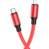 Borofone BX82 Bountiful - C tipa uz Lightning kabelis - PD 20W 1 metrs sarkans