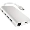 SATECHI Aluminum Multi-Port Adapter 4K HDMI, USB-C Pass Through, Gigabit Ethernet, SD/Micro Card Readers, USB 3.0 - For M2/ M1 MacBook Pro/Air, M2/ M1 iPad Pro/Air, M2 Mac Mini, iMac M1 (Silver)