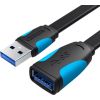 Flat USB 3.0 extender Vention VAS-A13-B150 1.5m Black