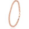 Sudraba ķēdīte Mona Liza 4,9 mm, dimantu apstrādājums #2400062(PAu-R)-bracelet, Sudrabs 925°, sarkanais zelts (pārklājums), garums: 18 cm, 5.8 gr.