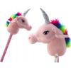 LeanToys Pluszowa Głowa Jednorożca Na Kiju Hobby Horse Jednorożec Różowy Dźwięki Mīkstās rotaļlietas