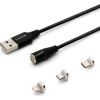 Savio CL-155 USB cable 2 m USB 2.0 USB C Micro USB A/Lightning Black