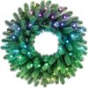 Twinkly Wstępnie oświetlony wieniec – 50 RGB LED, Regal 24" zielony przewód, typ wtyczki C