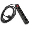 STRĀVAS PAGARINĀTĀJS Extensioncord Hama 6-Way, Switch, 5m, Black