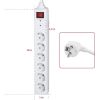 Surge protector Hama 6-way, Overvoltage Protection, 1.4m, White